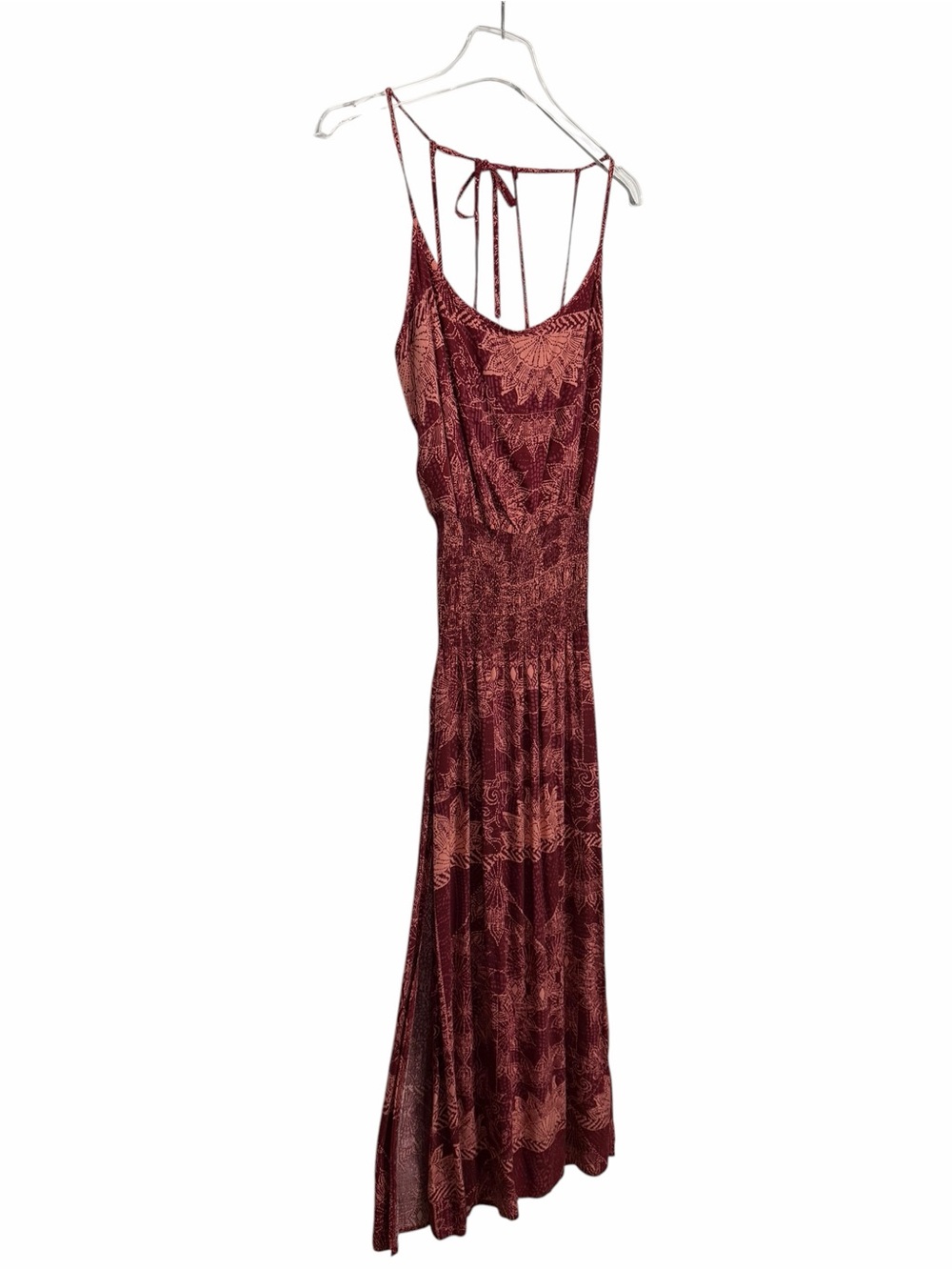 O'neill Kravitz Maxi Dress Strappy Back Boho Red Side Slits Size XS - Picture 5 of 12